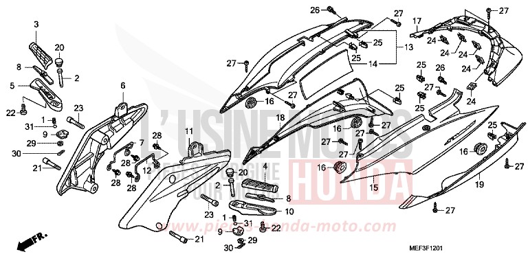 GEHAEUSEABDECKUNG (FJS400D9/FJS400A) von SW-T400 ABS PURE BLACK (NH237) von 2009